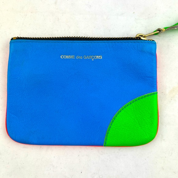 Commes Des Garçons Neon Colourblock Wallet Pouch - Picture 1 of 4
